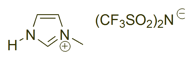 1-Methylimidazolium bis(trifluoromethylsulfonyl)imide 구조식