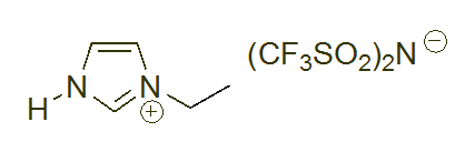 1-Ethylimidazolium bis(trifluoromethylsulfonyl)imide 구조식