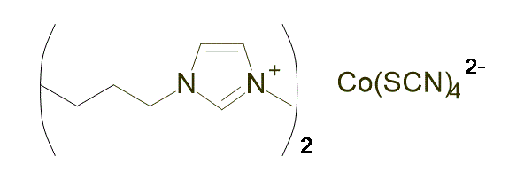 Bis(1-butyl-3-methylimidazolium) tetrathiocyanatocobaltate 구조식
