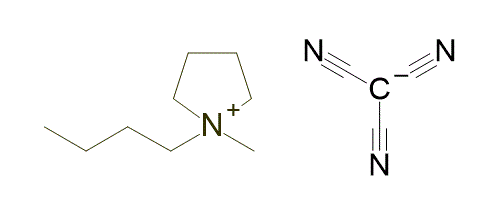 1-Butyl-1-methylpyrrolidinium tricyanomethanide 구조식
