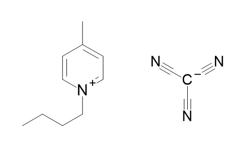 1-Butyl-4-methylpyridinium tricyanomethanide 구조식