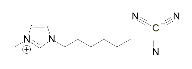 1-Hexyl-3-methylimidazolium tricyanomethanide 구조식