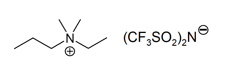 Ethyldimethylpropylammonium bis(trifluormethylsulfonyl)imide 구조식
