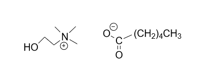 Choline hexanoate 구조식