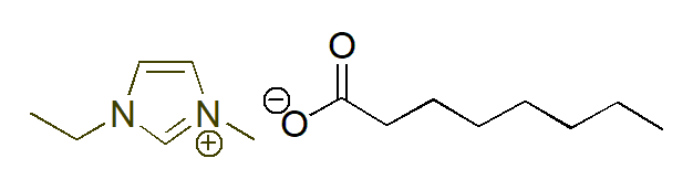 1-Ethyl-3-methylimidazolium octanoate 구조식