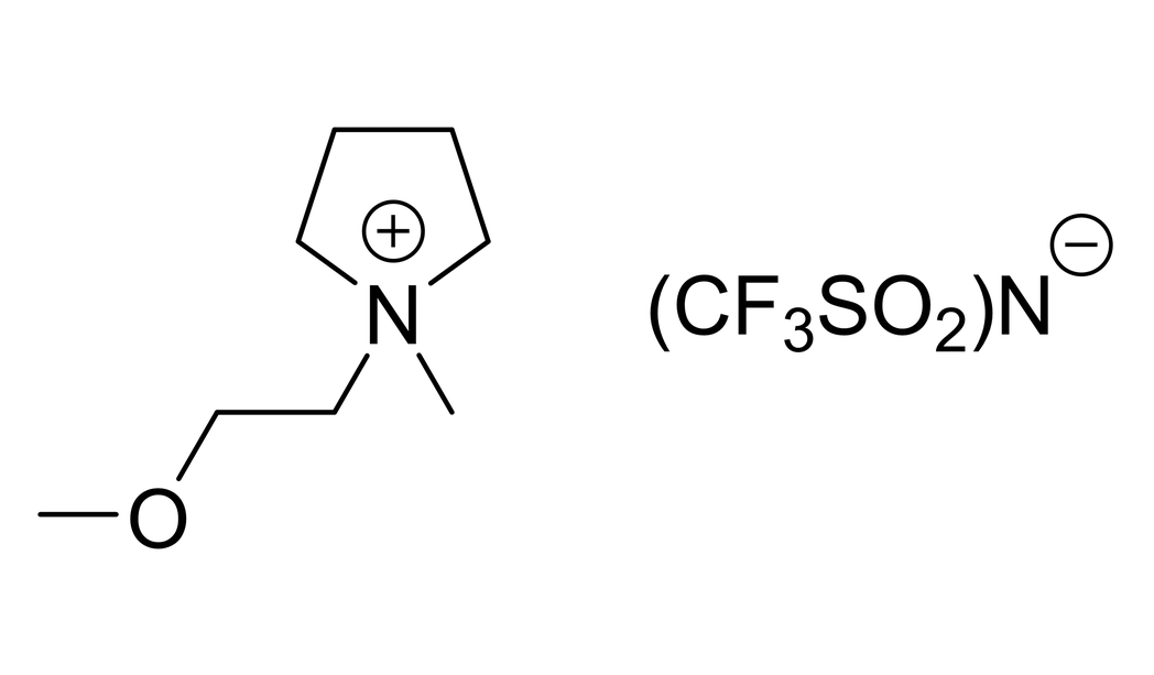 1-(2-Methoxyethyl)-1-methylpyrrolidinium bis(trifluoromethylsulfonyl)imide 구조식