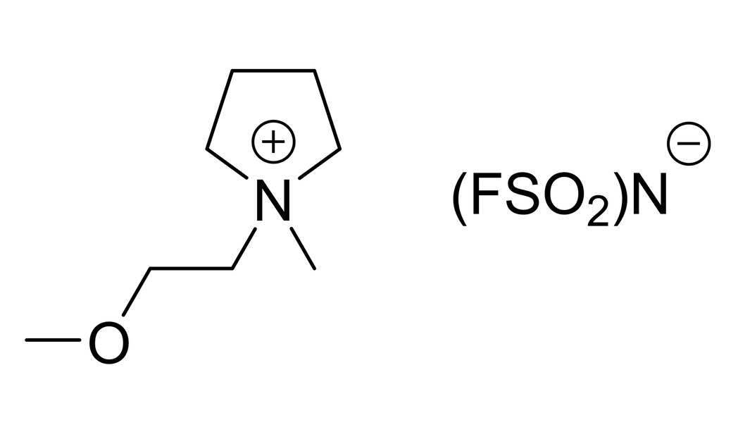 1-(2-Methoxyethyl)-1-methylpyrrolidinium bis(fluorosulfonyl)imide 구조식