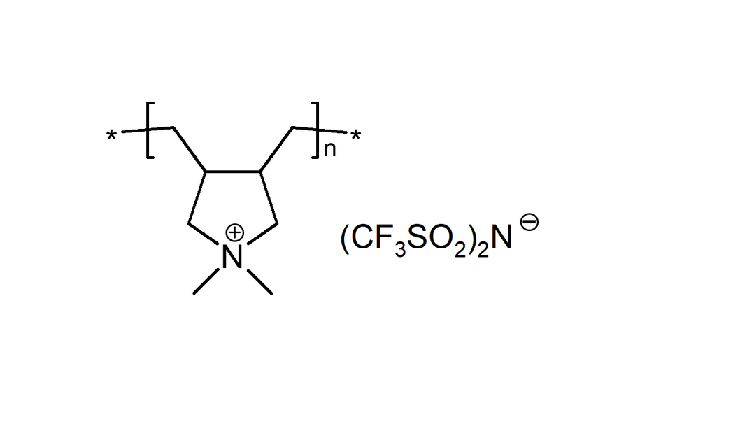 Poly(diallyldimethylammonium) bis(trifluoromethylsulfonyl)imide 구조식