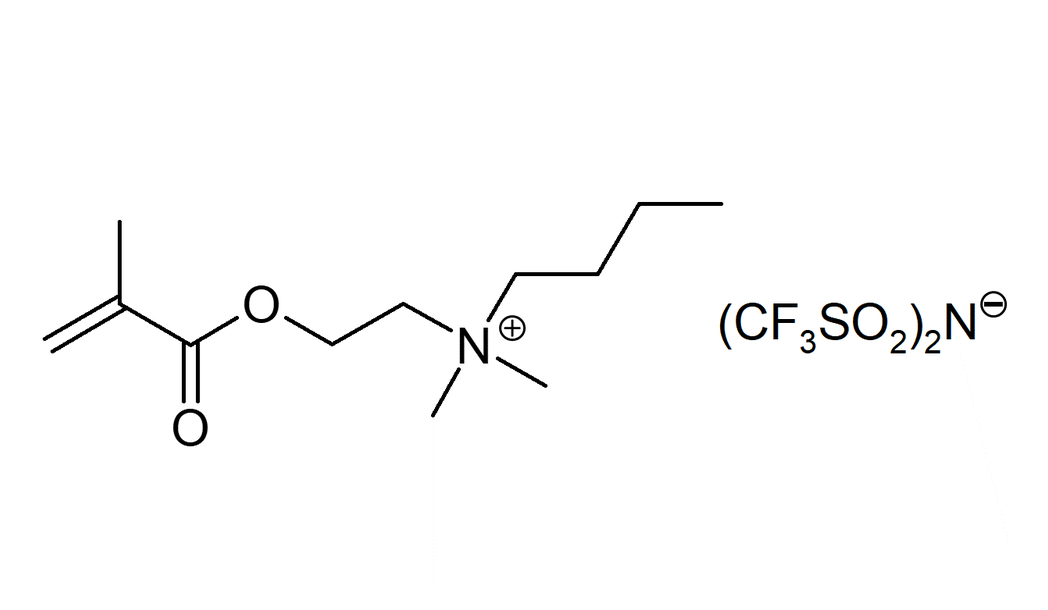 N-[2-(Methacryloyloxy)ethyl]-N,N-dimethylbutylammonium bis(trifluoromethylsulfonyl)imide 구조식