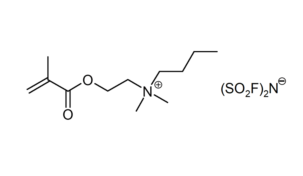 N-[2-(Methacryloyloxy)ethyl]-N,N-dimethylbutylammonium bis(fluorosulfonyl)imide 구조식