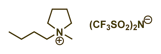 1-Butyl-1-methylpyrrolidinium bis(trifluoromethylsulfonyl)imide 구조식
