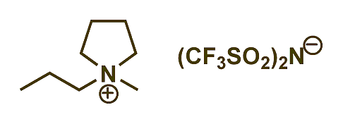 1-Methyl-1-propylpyrrolidinium bis(trifluoromethylsulfonyl)imide 구조식