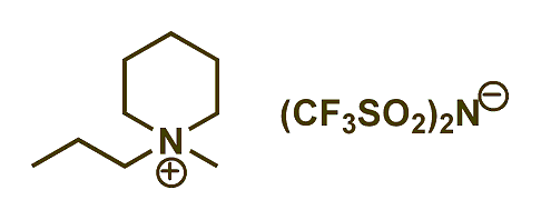 1-Methyl-1-propylpiperidinium bis(trifluoromethylsulfonyl)imide 구조식