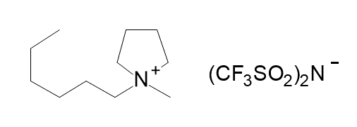 1-Hexyl-1-methylpyrrolidinium bis(trifluoromethylsulfonyl)imide 구조식