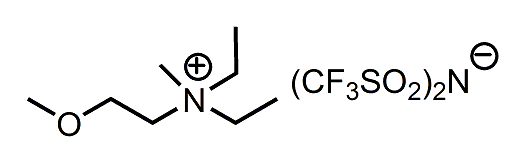 N,N-Diethyl-N-methyl-N-(2-methoxyethyl) ammonium bis(trifluoromethylsulfonyl)-imide 구조식