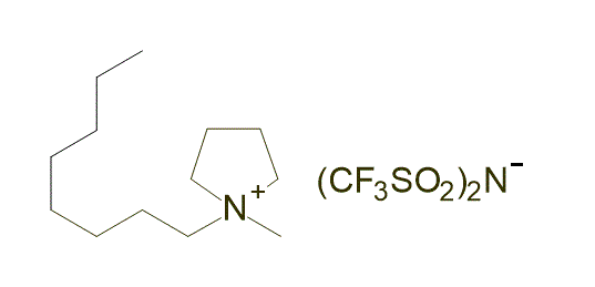1-Methyl-1-octylpyrrolidinium bis(trifluoromethylsulfonyl)imide 구조식