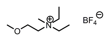 N,N-Diethyl-N-methyl-N-(2-methoxyethyl) ammonium tetrafluoroborate 구조식