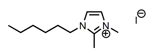 1-Hexyl-2,3-dimethylimidazolium iodide 구조식