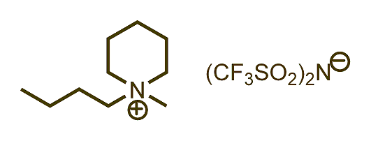 1-Butyl-1-methylpiperidinium bis(trifluoromethylsulfonyl)imide 구조식