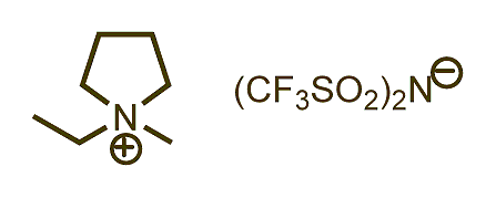 1-Ethyl-1-methylpyrrolidinium bis(trifluoromethylsulfonyl)imide 구조식