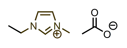 1-Ethyl-3-methylimidazolium acetate 구조식