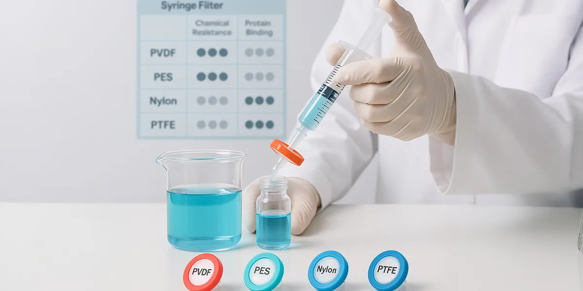PVDF, PES, Nylon, PTFE 필터 차이점과 선택 가이드