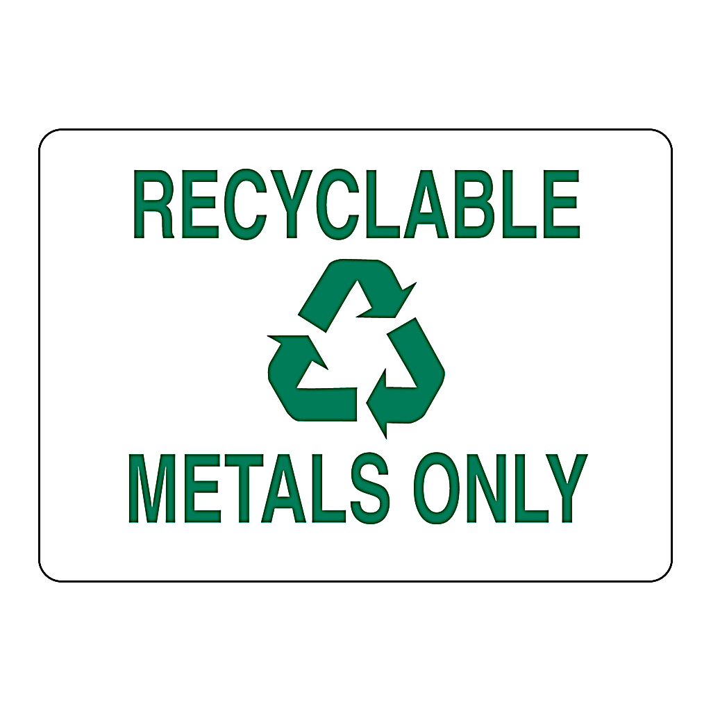 Brady Recyclable Metals Only Sign