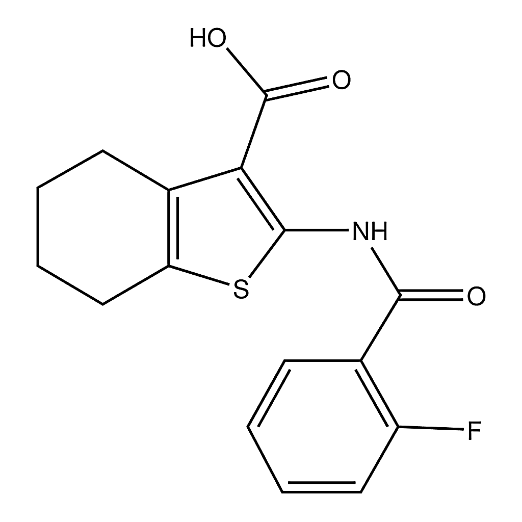 Merck 2-[(2-Fluorobenzoyl)amino]-4,5,6,7-tetrahydro-1-benzothiophene-3-carboxylic acid