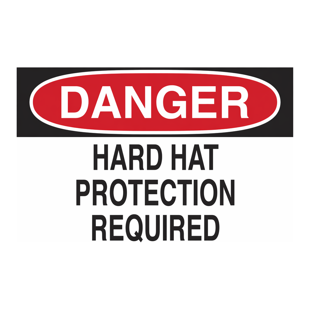 Brady DANGER Hard Hat Protection Required Sign