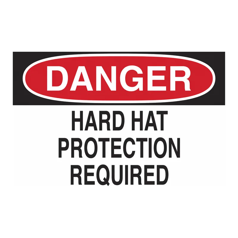 Brady DANGER Hard Hat Protection Required Sign