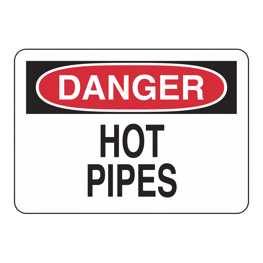 Brady DANGER Hot Pipes Sign