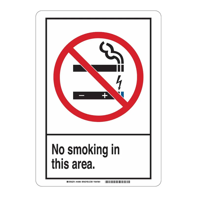 Brady No Smoking In This Area Sign
