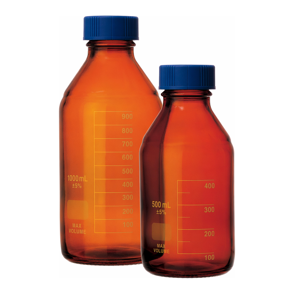 AS ONE Screw-Top Bottle Round Type Dark Amber (DURAN ® ·017210), 듀란 스크루캡병(원형 다갈색)