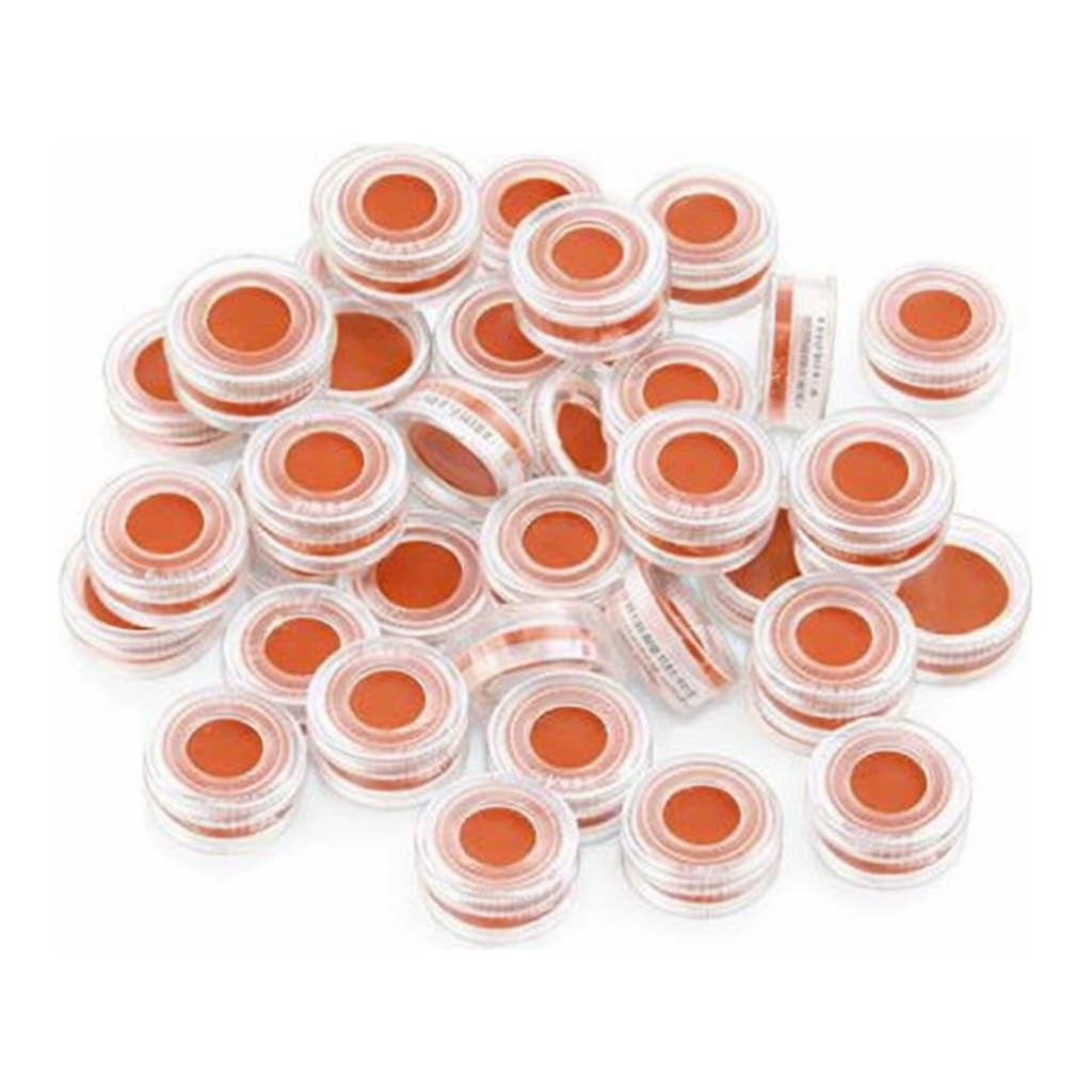 Restek Seals, Poly Crimp, Clear, PTFE/Butyl Rubber Liner Pack of 100