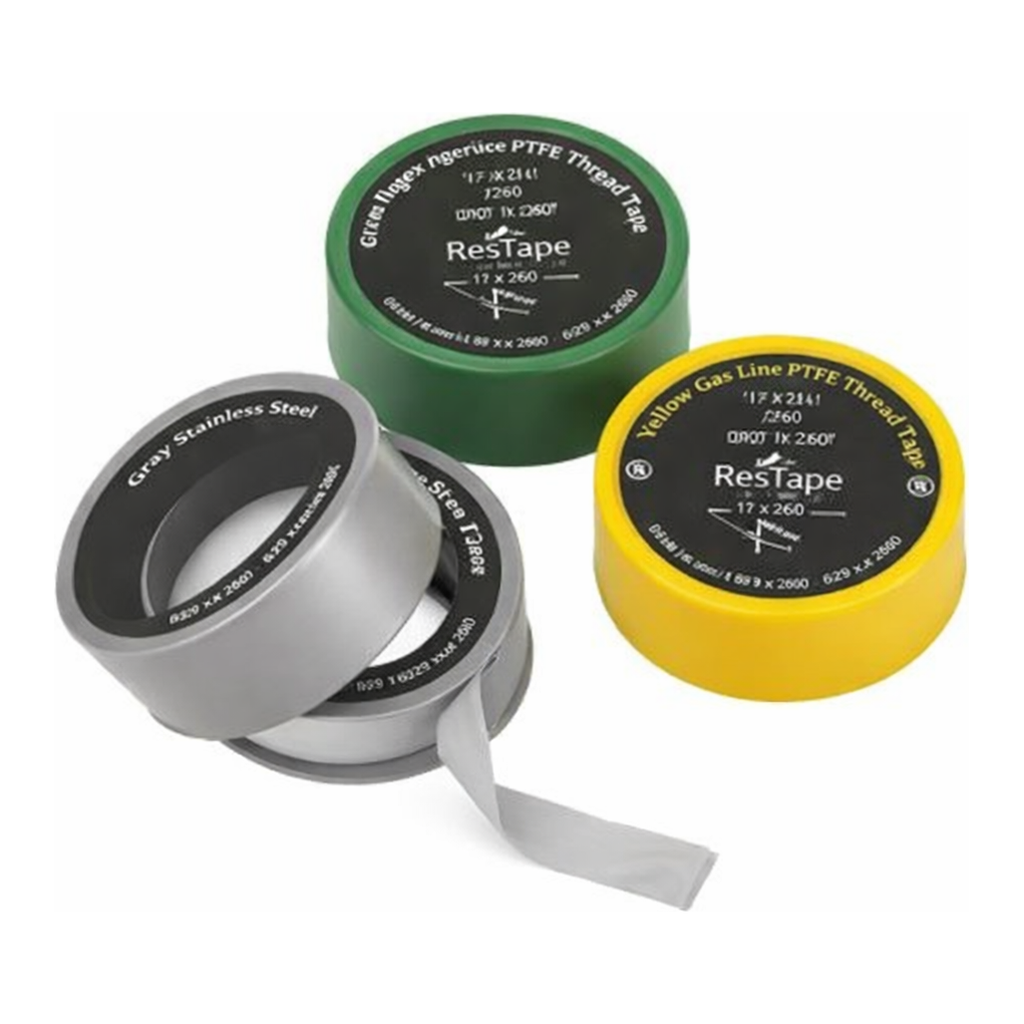 Restek ResTape PTFE Tape, 1/2in x 260in Gray PTFE Thread Tape for Stainless Steel, Anti Galling