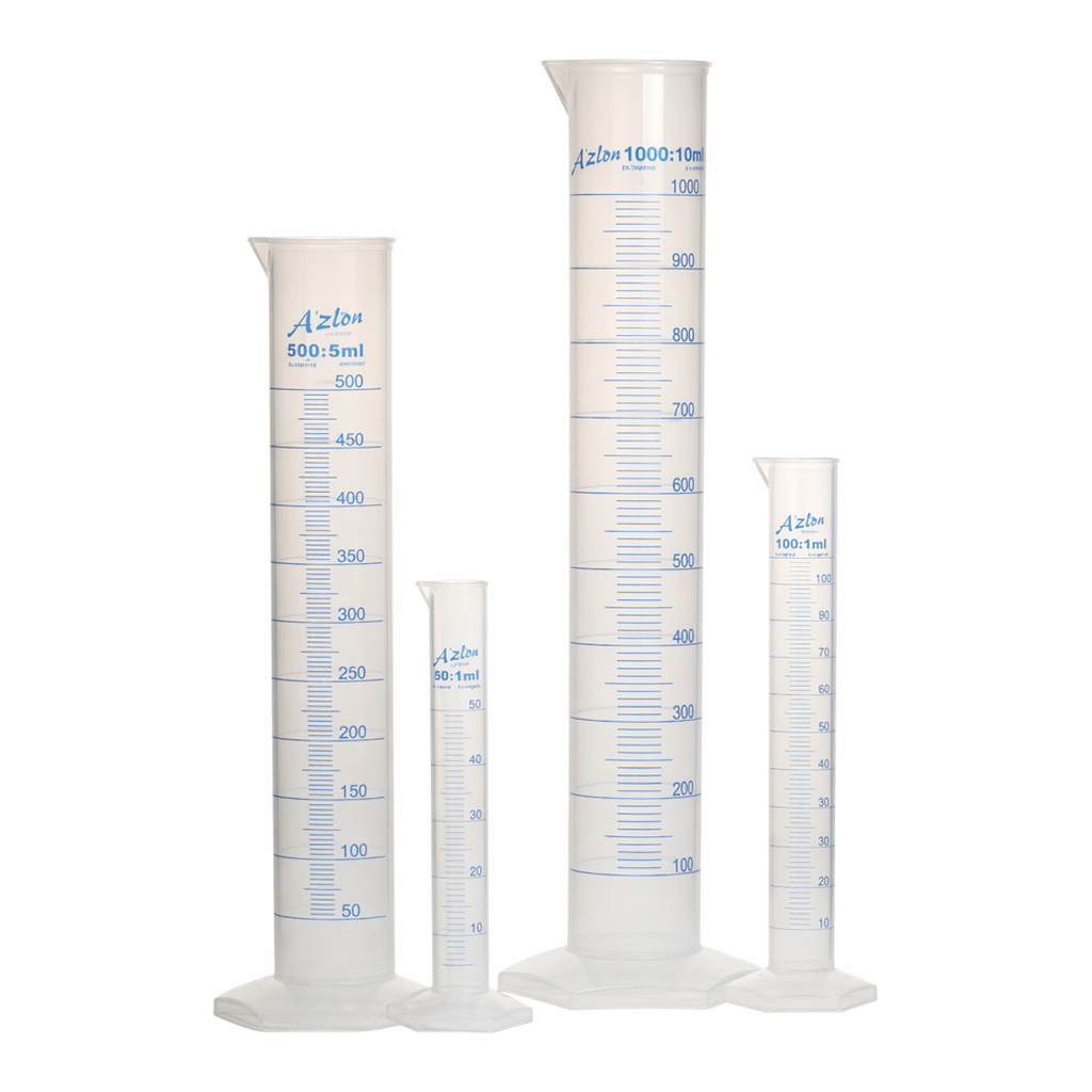 Merck Azlon Hexagonal Base Polypropylene Cylinders with Printed Graduations