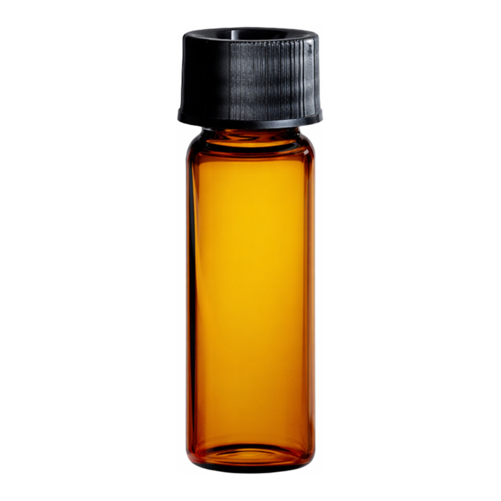Waters Deactivated Amber Glass 15 x 45 mm Screw Neck Vial, with Cap and PTFE/Silicone Septum, 4 mL Volume, 100/pk