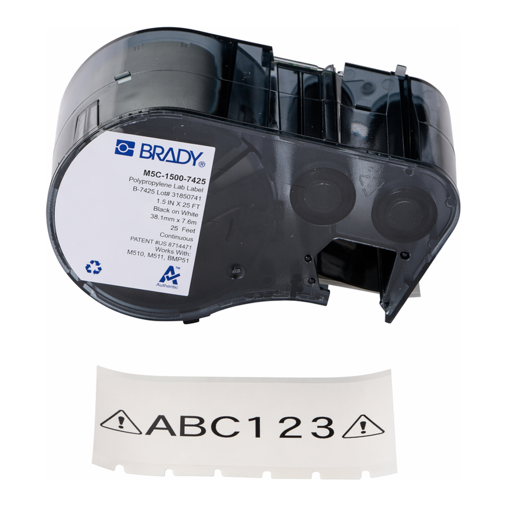 Brady Chemical Resistant Cryogenic Polypropylene Laboratory Labels with Ribbon for M4 M5 Printers