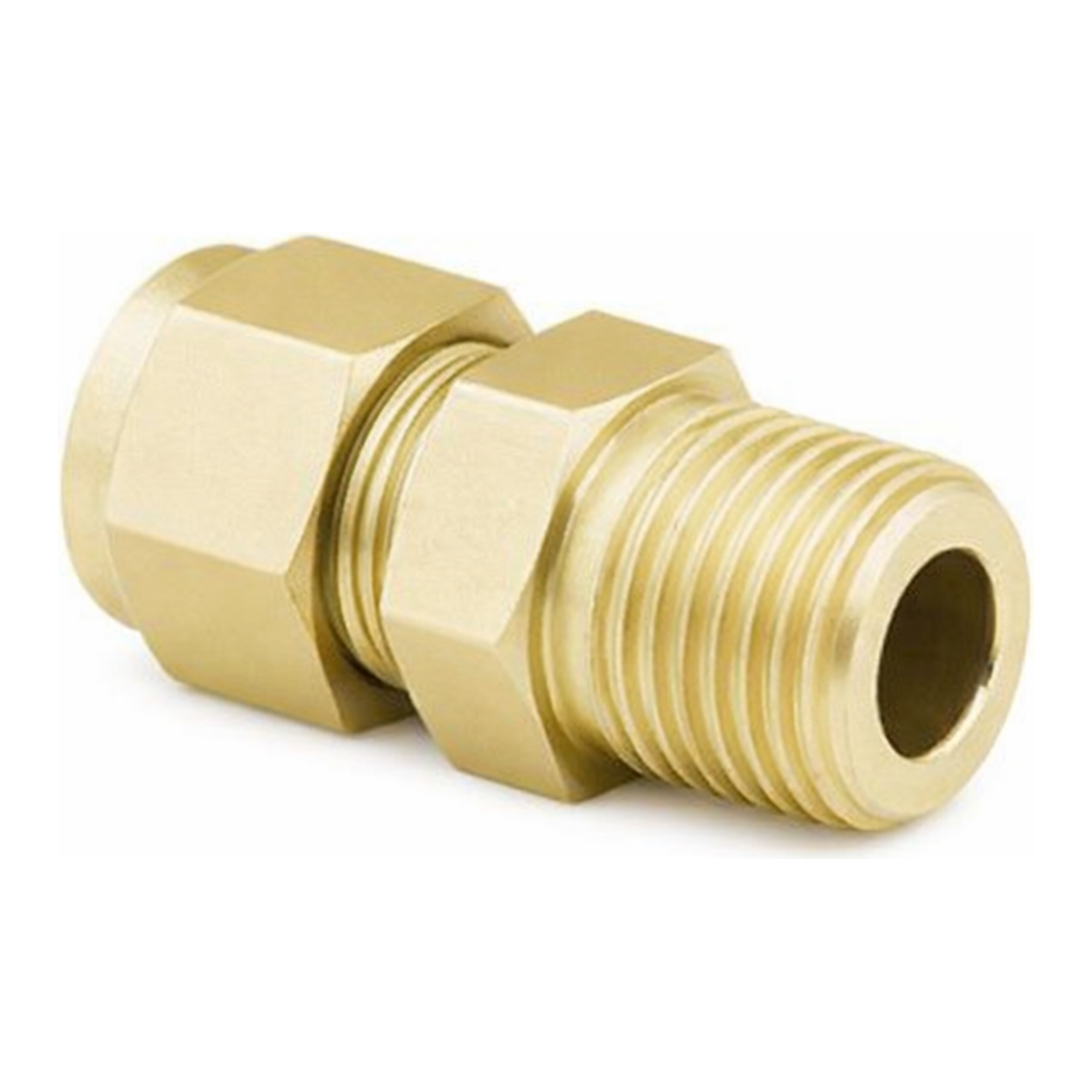 Restek Swagelok Fitting, Brass, 1/4in to 1/8in NPT Male Connector, 10-pk