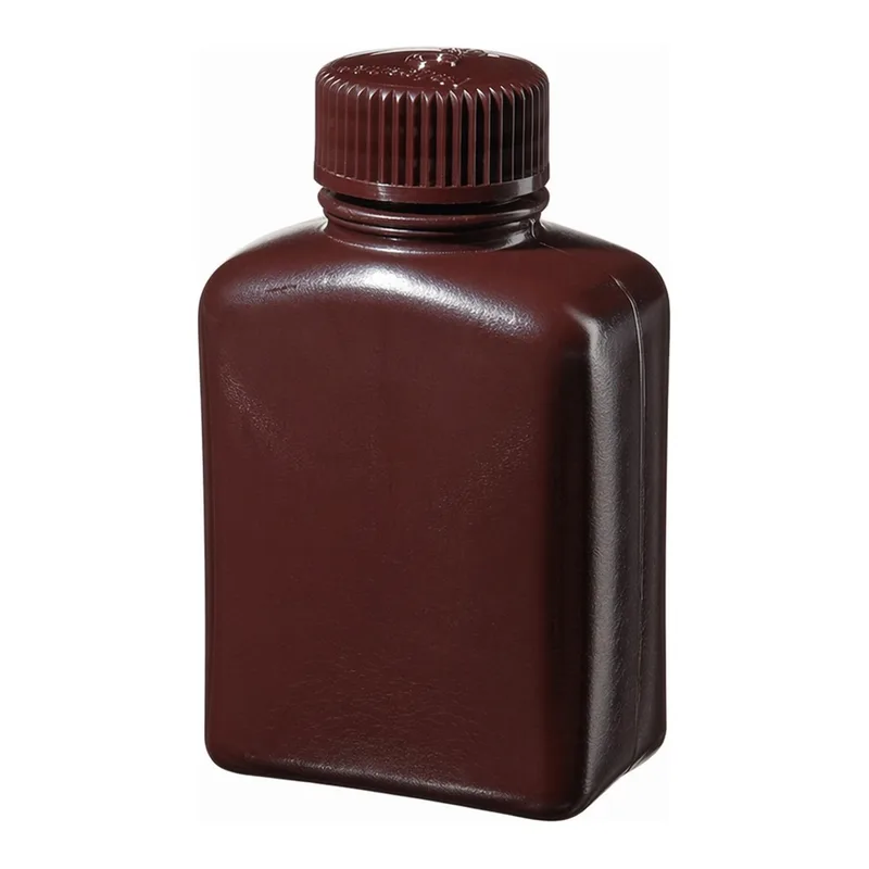 Thermo Fisher Scientific Nalgene Rectangular Opaque Amber HDPE Bottles with Closure: Bulk Pack, 125mL