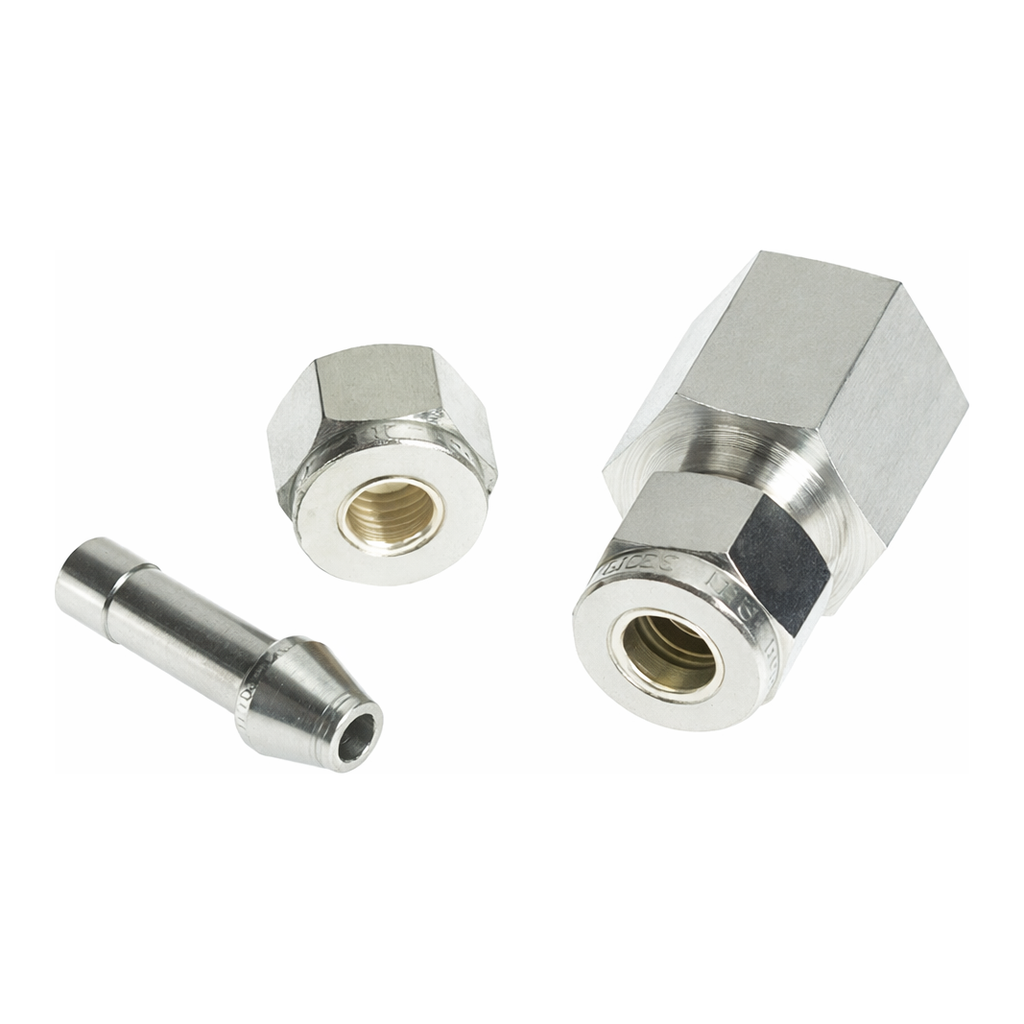 Restek Ashcroft Gauge Connector, to Canister Valve, SS, Connects 1/4in Male NPT to 1/4in Male Com