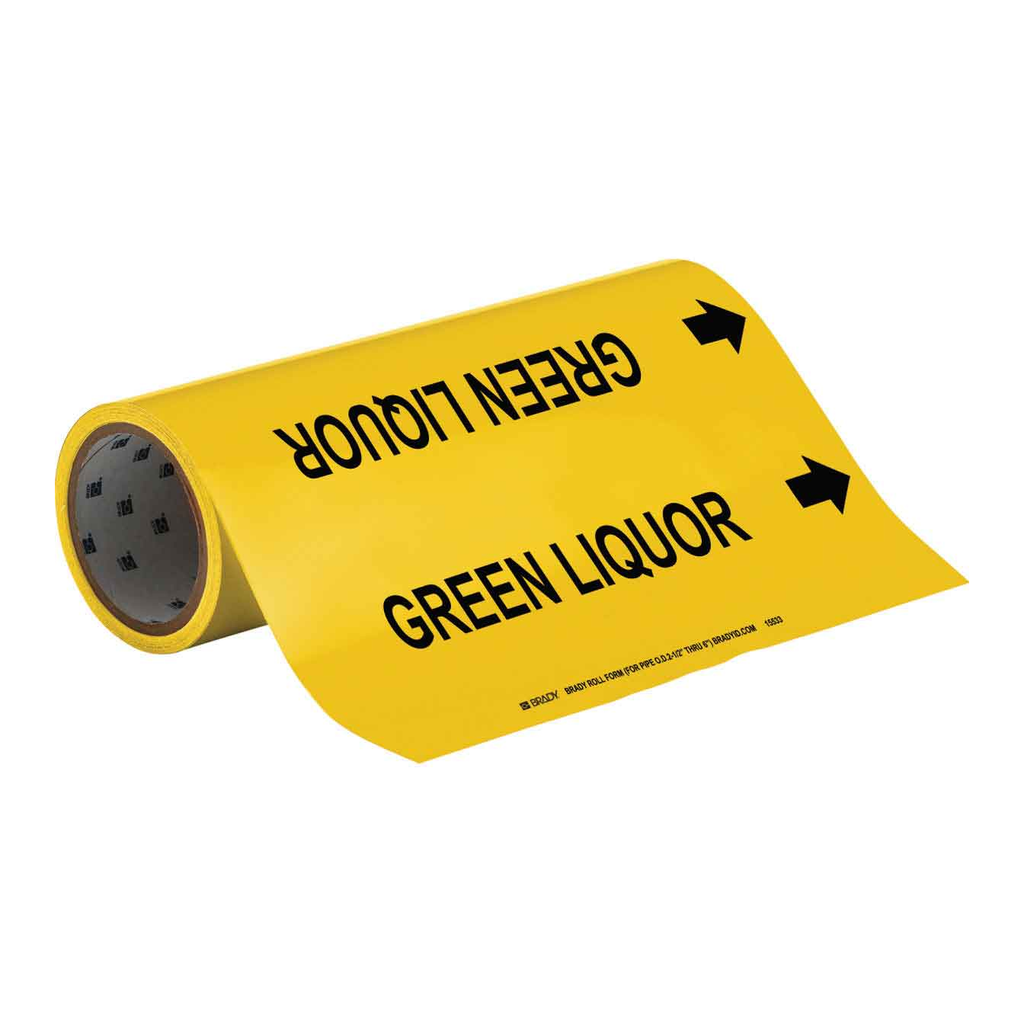 Brady GREEN LIQUOR Roll Form Pipe Marker
