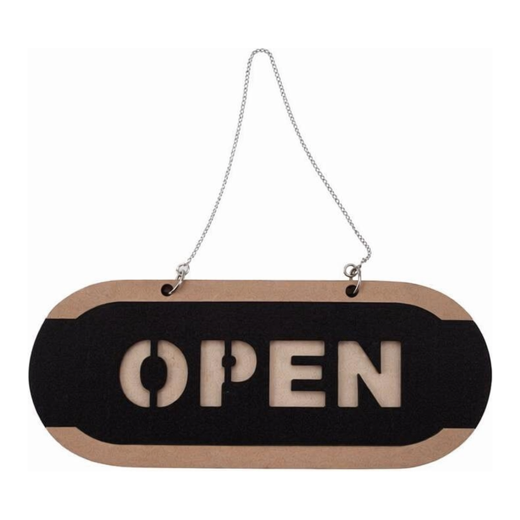 OFFICENEX 아트사인 OPEN/CLOSED 우드 소 양면(6702/218*90*10)