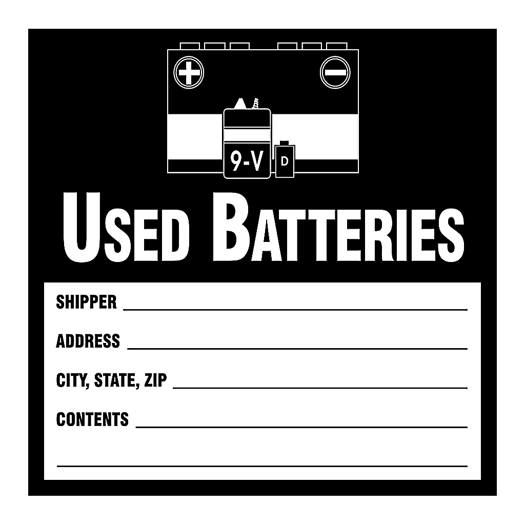 Brady USED BATTERIES Hazardous Waste Labels