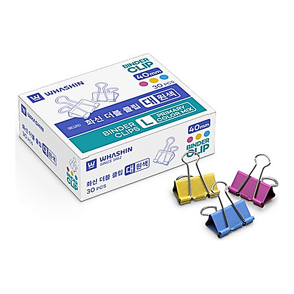 OFFICENEX 화신 더블클립 대(원색/38mm/30PCS)