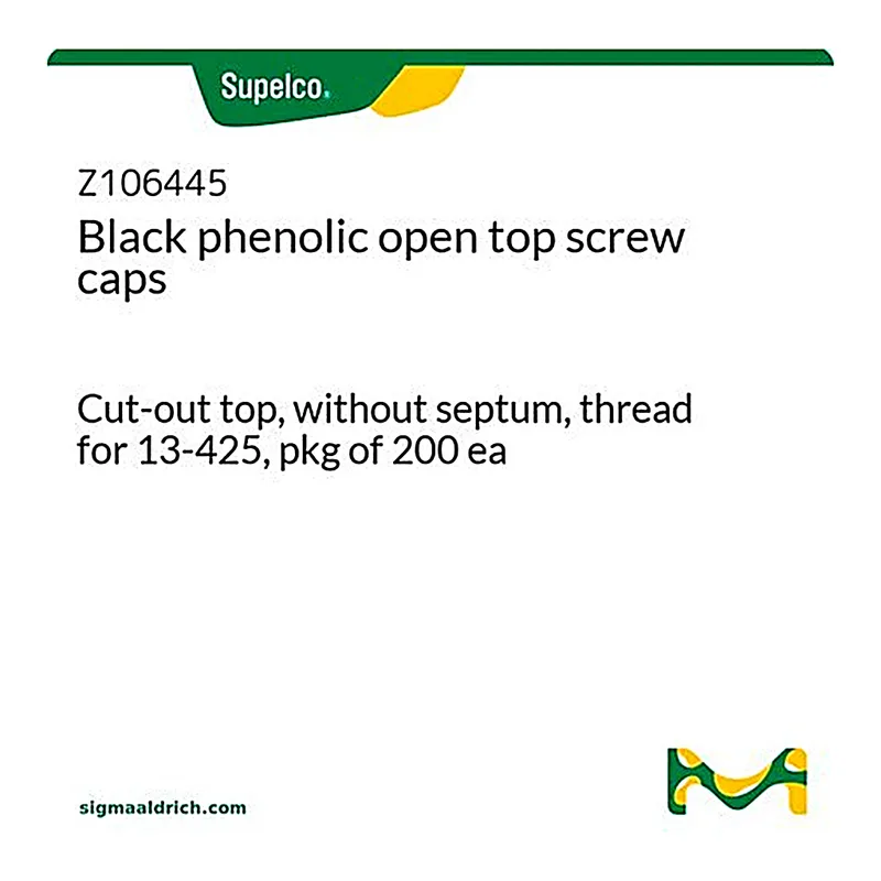 Merck Black phenolic open top screw caps