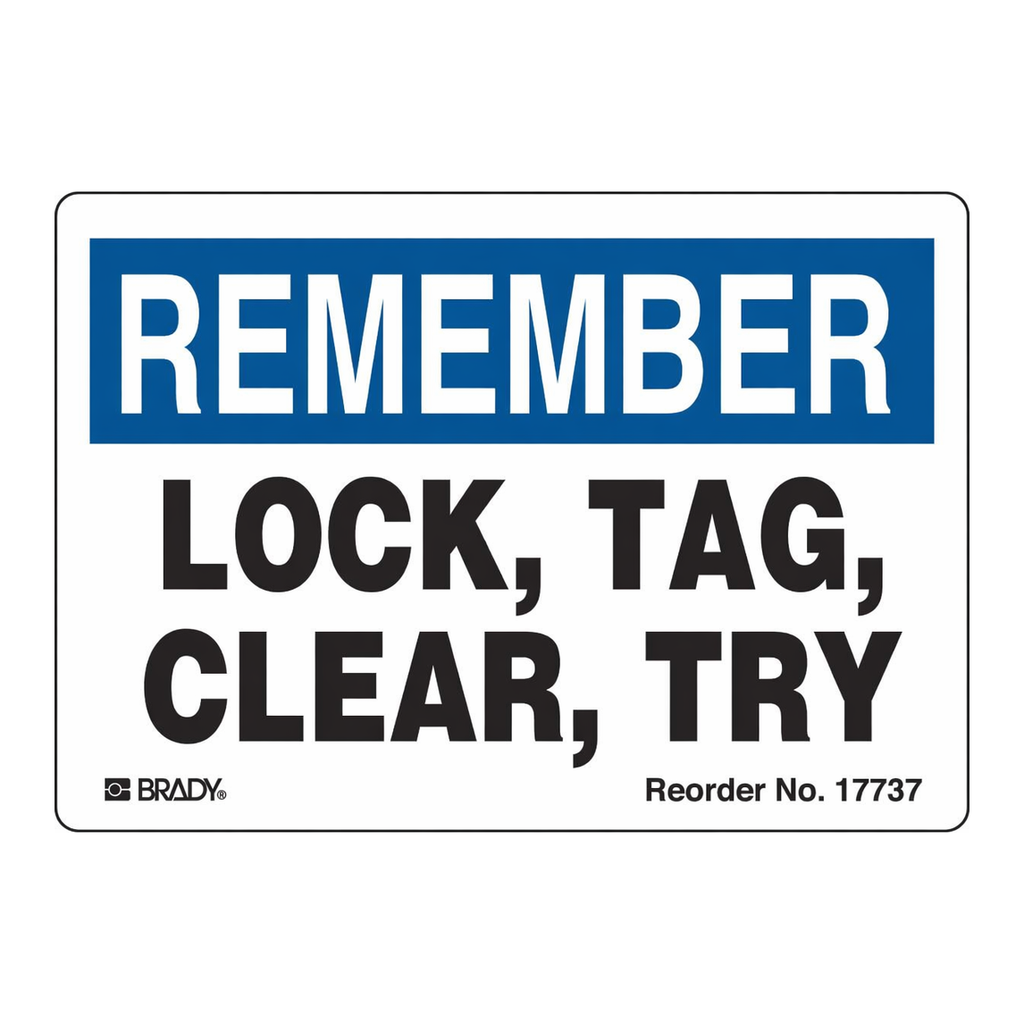 Brady REMEMBER Lock Tag Clear Try Labels