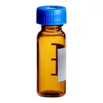 Waters Amber Glass 12 x 32 mm Vial with Bonded Preslit Silicone/PTFE Cap and Septum, Preassembled for Dissolution, 100/pk