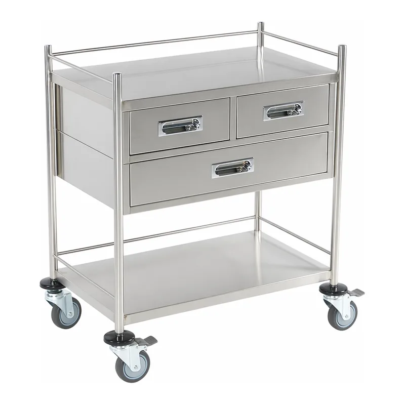 Stainless Steel Cart, Heavy - Duty 스테인레스 서랍식 카트, 3단 상/하 서랍식