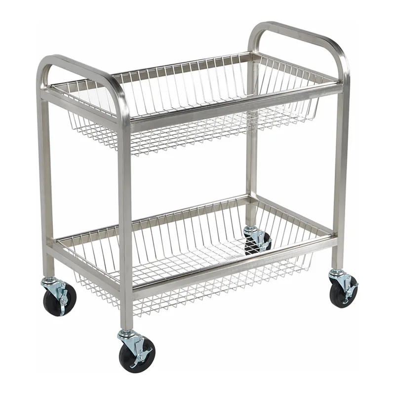 Glassware Cart with Basket 스테인레스 바스켓 카트, 거치 방식